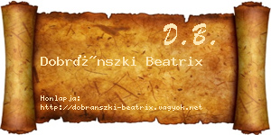 Dobránszki Beatrix névjegykártya