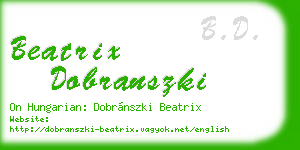 beatrix dobranszki business card